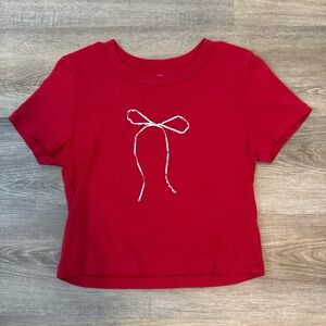 pacsun bow cropped tee